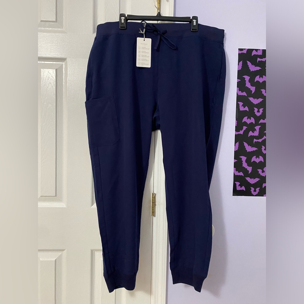 Navy Mandala Scrub Joggers